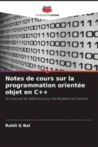 Rohit G Bal - Notes de cours sur la programmation orientée objet en C++