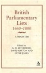 G. M. Ditchfield, David Hayton, Clyve Jones - British Parliamentary Lists, 1660-1880