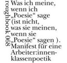Fran Lock - Manifest für eine Arbeiter:innenklassenpoetik