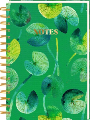 Ringbuch DIN A5 - All about green - Notizen: Notizbuch | A5 | Punkteraster | 80 Blatt | Ringbindung | hochwertige Ausstattung | Für die Uni, Arbeit oder Zuhause
