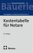 Bayerischer Notarverein e. V., Bayerischer Notarverein e.V., Bayerischer Notarverein e V - Kostentabelle für Notare