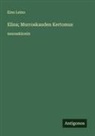 Eino Leino - Elina; Murroskauden Kertomus