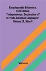 Various - Encyclopaedia Britannica, 11th Edition, "Independence, Declaration of" to "Indo-European Languages" Volume 14, Slice 4
