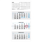 Zettler 3-Monatskalender blau 2026 - Wandkalender 32 × 70 cm, 3 Blöcke à 12 Blatt, 1 Monat pro Blatt, mit Datumschieber, Wochenzählung, Jahresübersicht, Kopftafel 16 cm, Fußleiste 3,5 cm, FSC