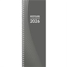 Zettler Vormerkbuch 1W/1S 2026 - Wochenkalender 11 × 30 cm, 64 Seiten, 1 Woche auf 1 Seite, Zweimonatsübersicht, Steuertermine, Tages- & Wochenzählung, Spiralbindung, Kartoneinband mit Jahreszahl, FSC