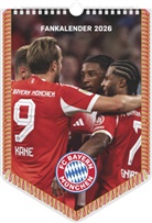 N Neumann - FC Bayern München 2026 - Mini-Bannerkalender 21x30 cm mit 12 Monatsblättern, deutschem Kalendarium & Spiralbindung, Fußball-Fankalender mit Spieler- & Stadionfotografien