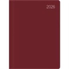 Zettler Taschenkalender bordeaux 1W/2S 2026 - Timer 10 × 14 cm, 1 Woche auf 2 Seiten, flexibler Kunststoffeinband, FSC-zertifiziert