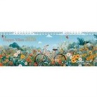GreenLine - Happy Vibes 2026 - Tischquerkalender 30x11 cm, nachhaltiger Tischkalender mit 52 Wochen, 2-sprachigem Kalendarium & Spiralbindung für Büro und Homeoffice