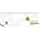 Zettler Tischquerkalender Giganta XXL 1W/2S Blauer Engel 2026 - Bürokalender 42x15 cm aus Recyclingpapier, Blauer Engel zertifiziert, 1 Woche auf 2 Seiten & Stundeneinteilung 7-22 Uhr