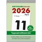 Zettler Tagesabreißkalender XXL 2026 - Abreißkalender 10 × 14 cm, 1 Tag pro Seite mit Sudoku, Rezepten, Rätseln & Tipps auf den Rückseiten, FSC-zertifiziert