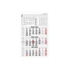 Zettler 3-Monatskalender schwarz/rot 2026 - Wandkalender 30 × 49 cm, 3 Monate pro Blatt mit Datumschieber, Jahresübersicht, Ferien, Wochenzählung, Kopftafel 15 cm, perforiert, Kalendarium deutsch