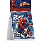 Pyramid - SPIDER-MAN 2026 – Tischaufstellkalender 16×17 cm mit 12 Marvel-Motiven des Netzschwingers, Comic-Kalender für Kinder, Jugendliche & Superhelden-Fans