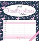 Alpha Edition - Familienplaner Deluxe Kalender 2026 - 30x30 cm - Broschürenkalender mit 5 Spalten & Platz für Notizen - Familienkalender mit Feiertagen & Ferienterminen - FSC-zertifiziert