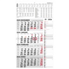 Zettler 4-Monatskalender Kombi 2026 - Wandkalender 33 × 59 cm mit Datumsschieber, 4 Monate pro Blatt, Extra-Streifenkalendarium für Notizen, Monatsübersicht Dez. 2025-Jan. 2027, Ferien & Feiertage