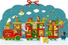 Anne Mußenbrock - Memo-Adventskalender - Bunte Weihnachtseisenbahn der Tiere
