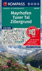 KOMPASS Wanderkarte 037 Mayrhofen, Tuxer Tal, Zillergrund 1:25.000
