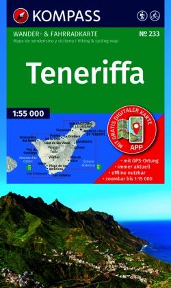 KOMPASS Wanderkarte 233 Teneriffa 1:50.000 Wander- und Fahrradkarte in einem - inklusive Offline-Verwendung in der KOMPASS-App. Wander-& Radwege.