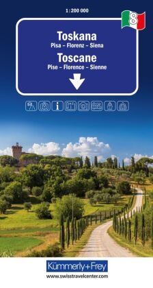Kümmerly+Frey Regional-Strassenkarte 8 Toskana 1:200.000 Mit Pisa, Florenz und Siena. Inkl. Stadtpläne, Ortsverzeichnis und Reiseinformationen