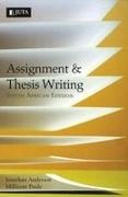 Jonathan Anderson, Millicent Poole - Assignment and thesis writing