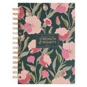 Christian Art Gifts Inspirational Journal, Strength & Dignity Wide Ruled Notebook, Proverbs 3:5 Bible Verse, Green, 192 Lined Pages W/Scripture, (8.4" X 6.4" X 1")
