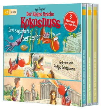 Ingo Siegner, Philipp Schepmann - Der kleine Drache Kokosnuss - Drei sagenhafte Abenteuer,3 Audio-CD Der kleine Drache Kokosnuss auf der Suche nach Atlantis, Der kleine Drache Kokosnuss bei den Römern, Der kleine Drache Kokosnuss bei den alten Griechen