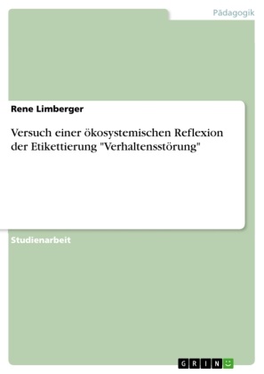 Rene Limberger - Versuch einer ökosystemischen Reflexion der Etikettierung "Verhaltensstörung"