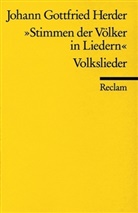 Johann G. Herder, Johann G. von Herder, Johann Gottfried Herder, Johann Gottfried von Herder - Stimmen der Völker in Liedern