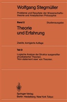 Wolfgang Stegmüller, Springer - Probleme und Resultate der Wissenschaftstheorie und Analytischen Philosophie, Studienausgabe - 2/D: Theorie und Erfahrung. Tl.D