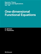Genric Belitskii, Genrich Belitskii, Vadim Tkachenko - One-Dimensional Functional Equations