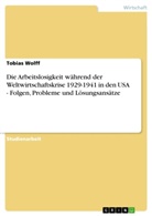 Tobias Wolff - Die Arbeitslosigkeit während der Weltwirtschaftskrise 1929-1941 in den USA - Folgen, Probleme und Lösungsansätze