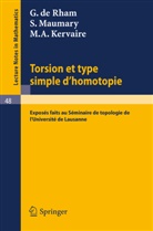 M a Kervaire, M. A. Kervaire, M.A. Kervaire, Maumary, S Maumary, S. Maumary... - Torsion et Type Simple d'Homotopie