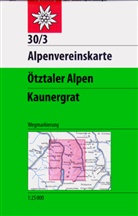 Oesterreichische Alpenverein, Oesterreichischer Alpenverein, Oesterreichischer Alpenverein, Österreichischer Alpenverein - Alpenvereinskarten: Ötztaler Alpen - Kaunergrat