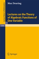 Max Deuring - Lectures on the Theory of Algebraic Functions of One Variable