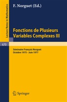 François Norguet - Fonctions de Plusieurs Variables Complexes III