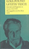 Ezra Pound, Eva Hesse - Letzte Texte