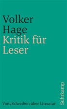 Volker Hage - Kritik für Leser