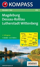 KOMPASS-Karte GmbH, KOMPASS-Karten GmbH, KOMPASS-Karten GmbH - Kompass Karten: KOMPASS Wanderkarte 456 Magdeburg - Dessau - Roßlau - Lutherstadt Wittenberg 1:50.000