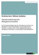 Strahinja Savic, Melani Szoldatics, Melanie Szoldatics - Operationalisierung des Metaphernverstehens