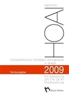 Rainer Eich - HOAI 2009, Honorarordnung für Architekten und Ingenieure