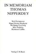 Hermann Lübbe u a, Ste Nadolny, Sten Nadolny - In Memoriam Thomas Nipperdey - Reden gehalten am 14. Juni 1993 bei der akademischen Gedenkfeier der Philosophischen Fakultät für Geschichts- und Kunstwissenschaften der Ludwig-Maximilians-Universität München