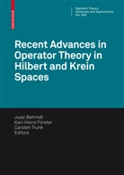 Jussi Behrndt, Karl-Hein Förster, Karl-Heinz Förster, Carsten Trunk - Recent Advances in Operator Theory in Hilbert and Krein Spaces