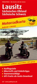 PublicPress Motorradkarten: PublicPress Motorradkarte Lausitz, Sächsisches Elbland, Sächsische Schweiz