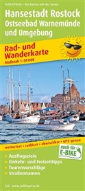 PublicPress Rad- und Wanderkarten: PublicPress Rad- und Wanderkarte Hansestadt Rostock, Ostseebad Warnemünde
