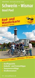 PublicPress Rad- und Wanderkarten: PublicPress Rad- und Wanderkarte Schwerin - Wismar, Insel Poel