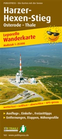 PublicPress Wanderkarten: PUBLICPRESS Leporello Wanderkarte Harzer Hexen-Stieg, Osterode - Thale