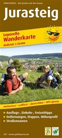 PublicPress Wanderkarten: PublicPress Leporello Wanderkarte Jurasteig
