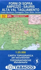 Tabacco Editrice Wanderkarten: Tabacco topographische Wanderkarte Forni di Sopra, Ampezzo-Sàuris, Alta Val Tagliamento
