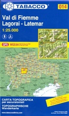 Tabacco Editrice Wanderkarten: Tabacco topographische Wanderkarte Val di Fiemme, Lagorai, Latemar