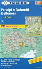 Tabacco Editrice Wanderkarten: Tabacco topographische Wanderkarte Prealpi e Dolomiti Bellunesi