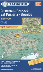 Tabacco Editrice Wanderkarten: Tabacco topographische Wanderkarte Pustertal, Bruneck. Val Pusteria, Brunico